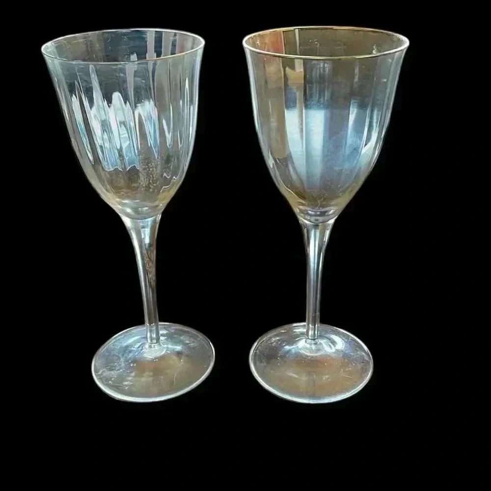 Gorham Crystal - Laurin Gold - WINE GLASSES - 7 1/4”
